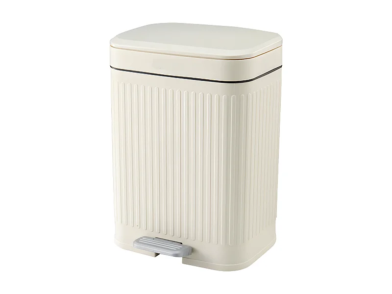 Poubelle à pédale AURA Blanc Plastique 12L