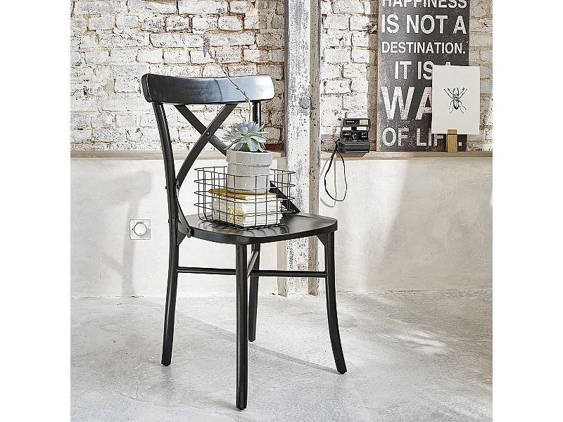 Silla bistró de madera de caoba negra