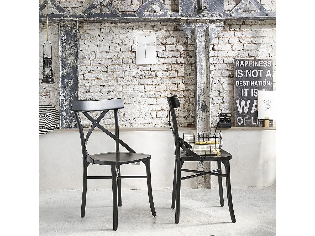 Lot de 2 chaises en acajou massif