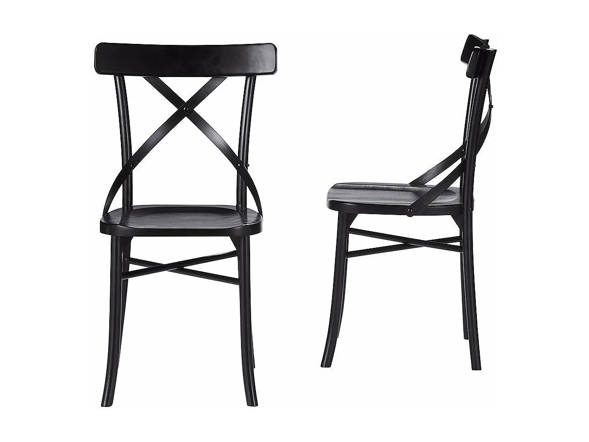 Lot de 2 chaises en acajou massif