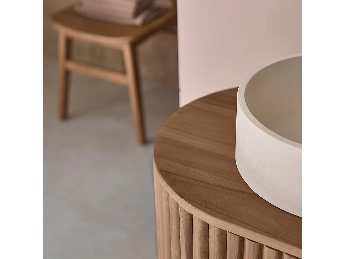 Mobile da bagno sospeso in legno massello di teak cm