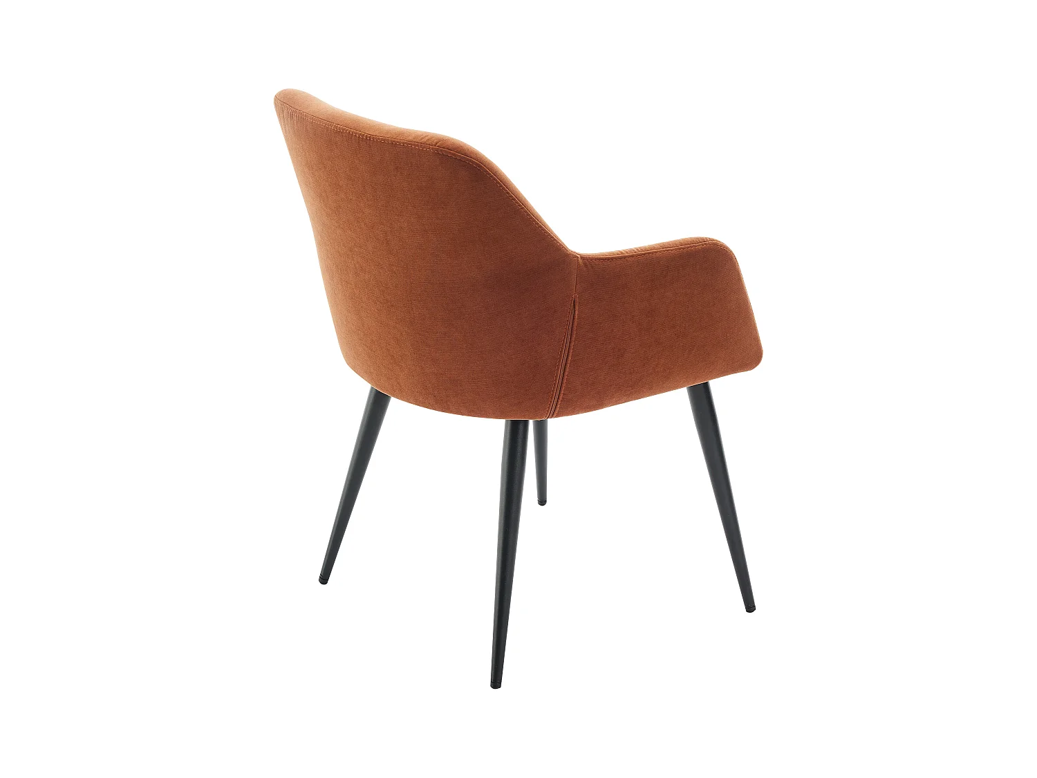 Set van 6 stoelen met armleuningen van stof en zwart metaal - Terracotta - HEKA