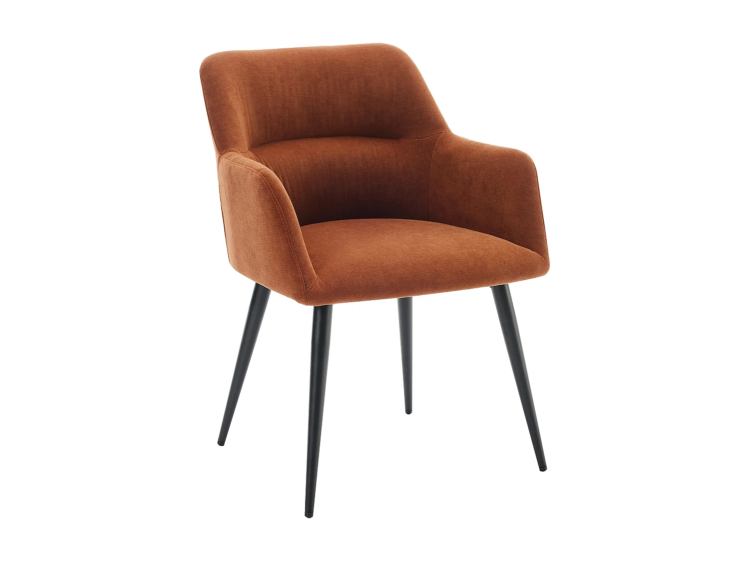 Sedia con braccioli in Tessuto e Metallo Nero Terracotta - Lotto di 6 - HEKA