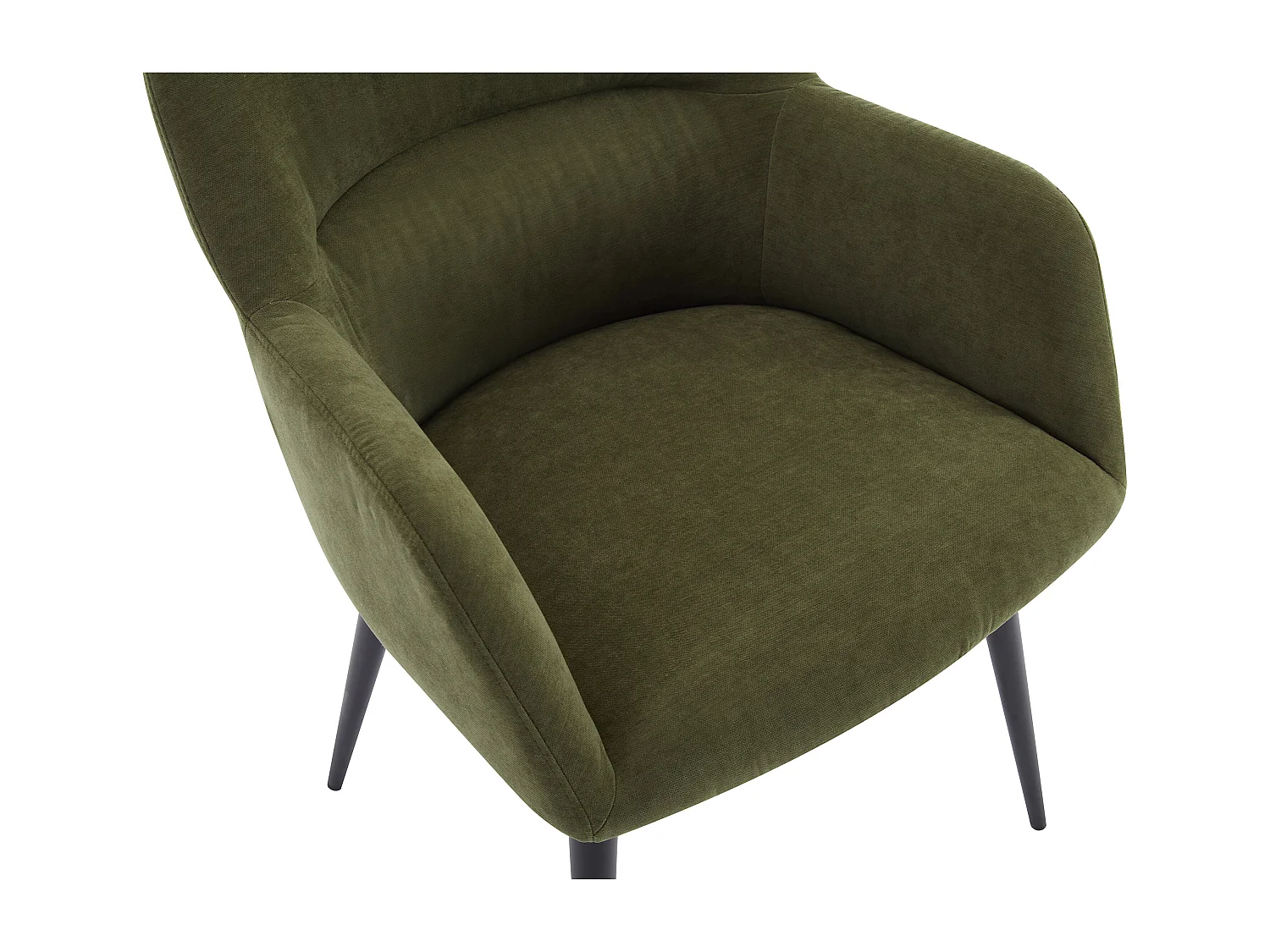 Lot de 6 chaises avec accoudoirs en tissu et métal noir - Vert - HEKA