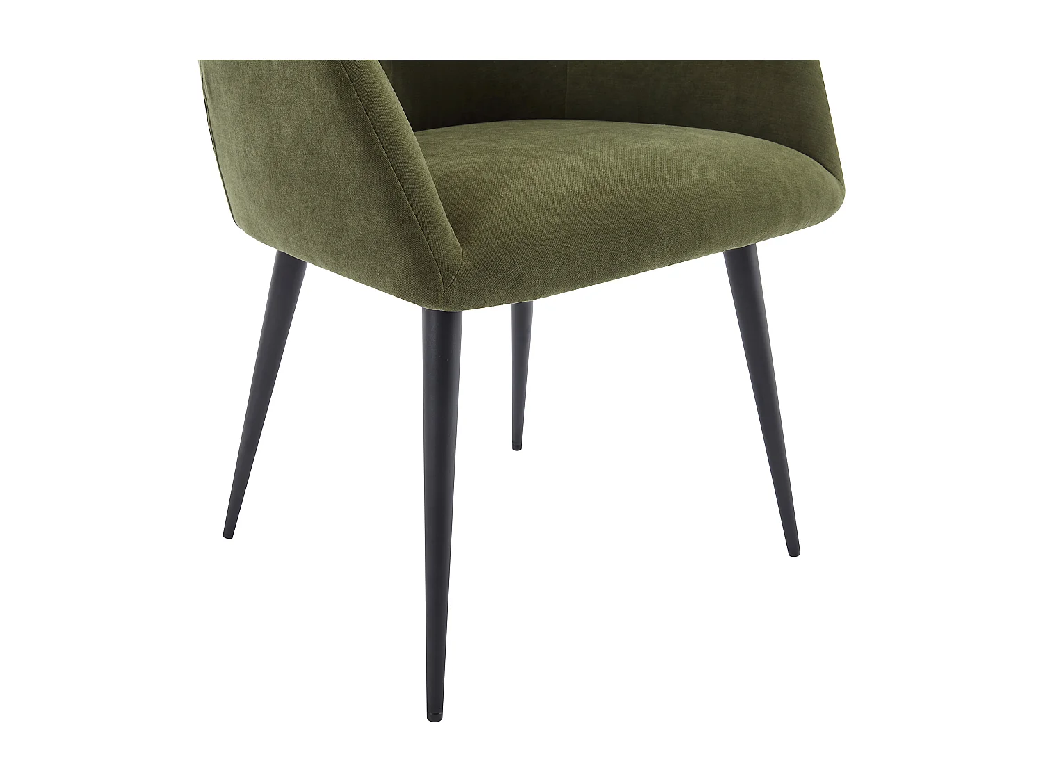 Lot de 6 chaises avec accoudoirs en tissu et métal noir - Vert - HEKA