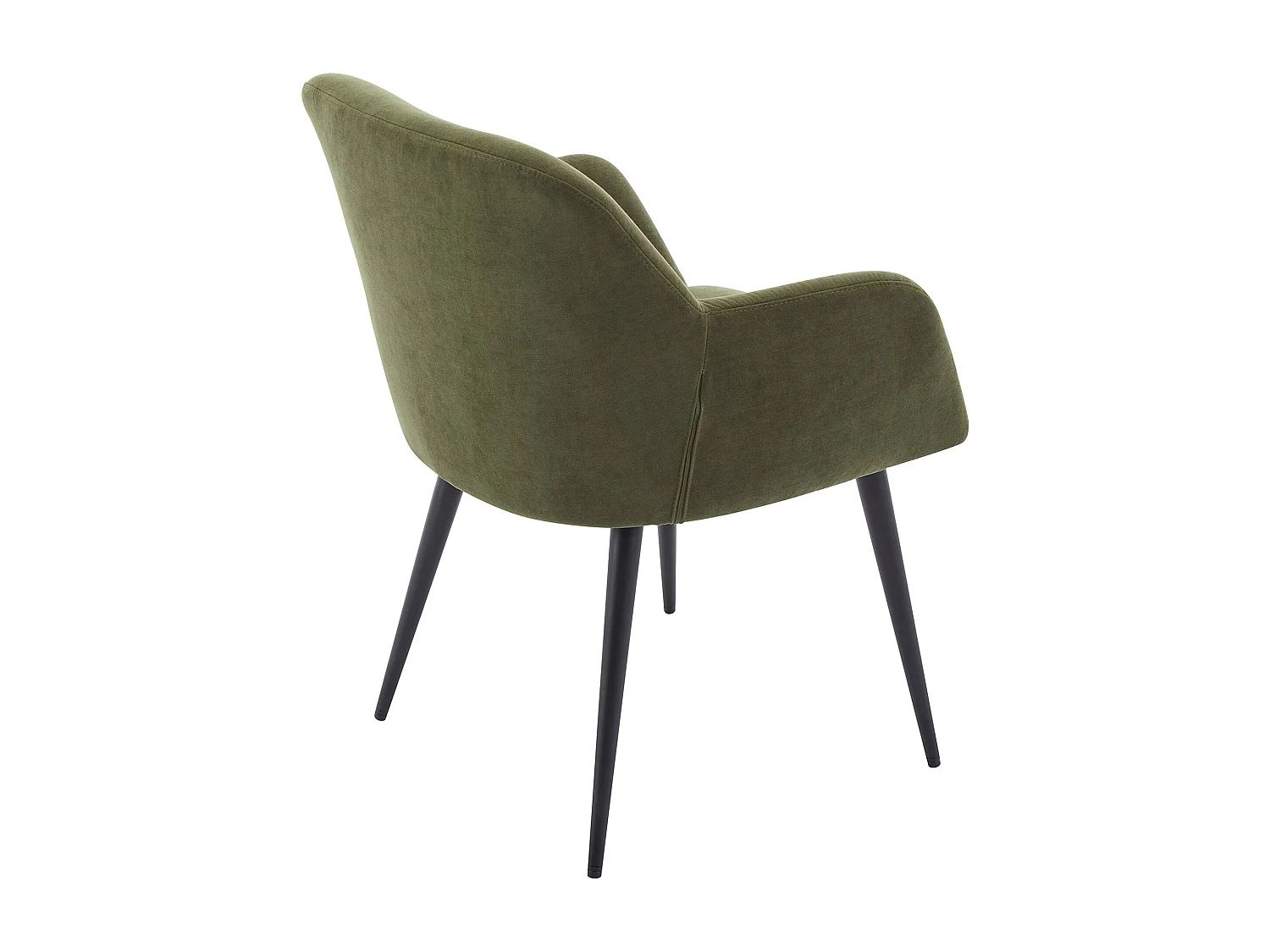 Lot de 6 chaises avec accoudoirs en tissu et métal noir - Vert - HEKA