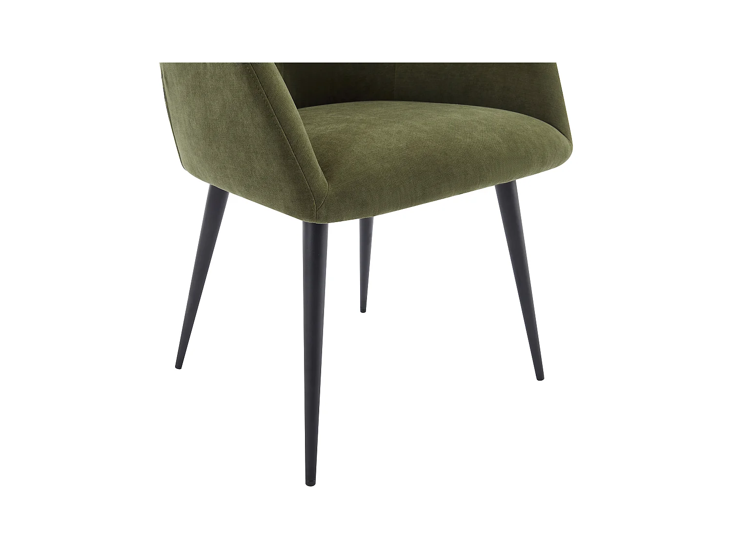 Set van 6 stoelen met armleuningen van stof en zwart metaal - Groen - HEKA