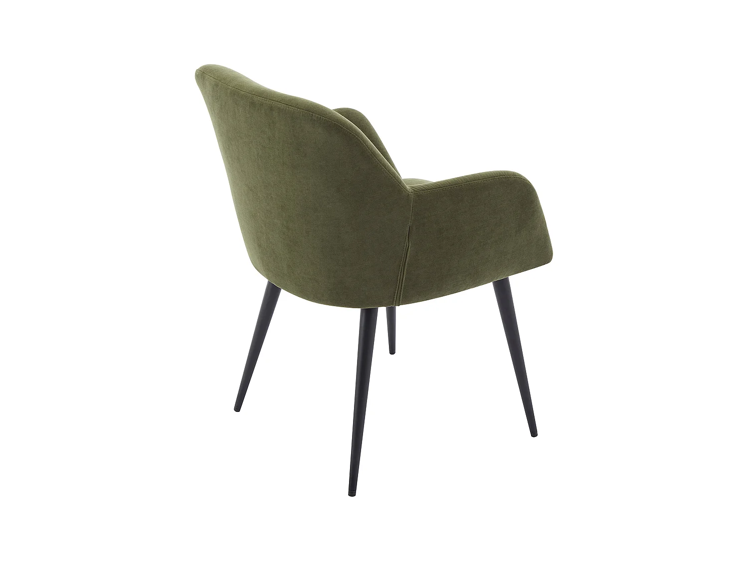 Set van 6 stoelen met armleuningen van stof en zwart metaal - Groen - HEKA