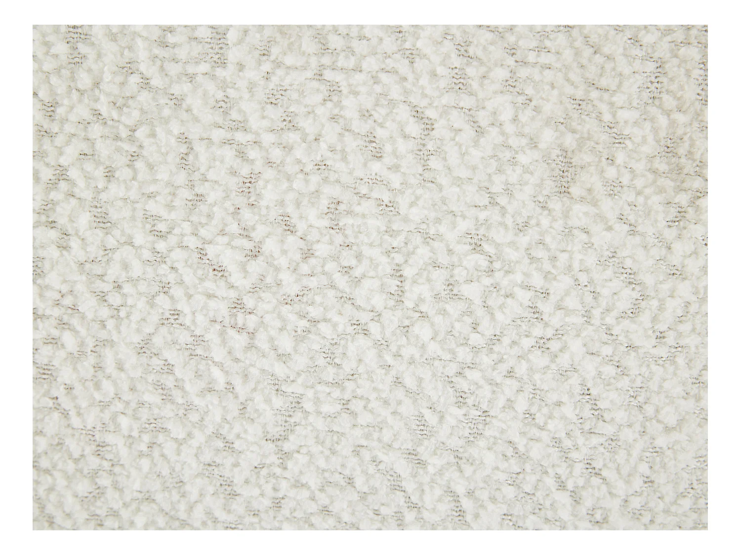 Lot de 6 chaises avec accoudoirs en tissu bouclette et métal noir - Blanc - HEKA