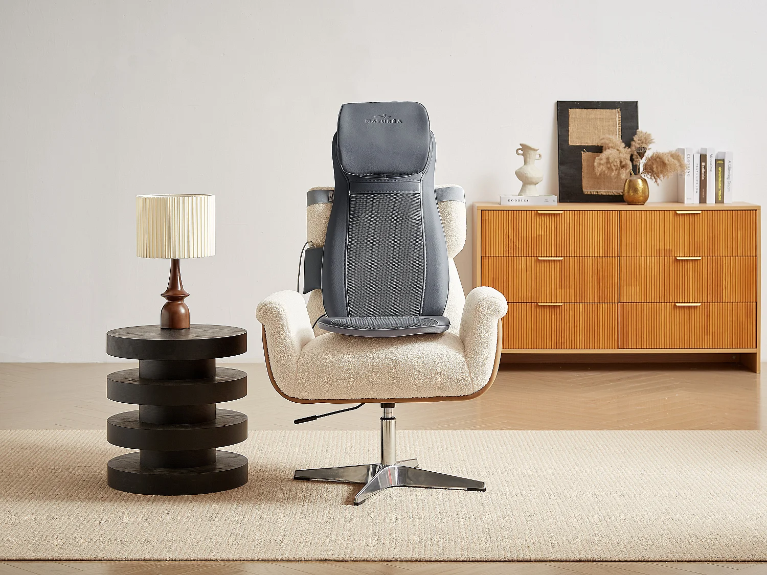 Siège massant en simili gris - APASIA