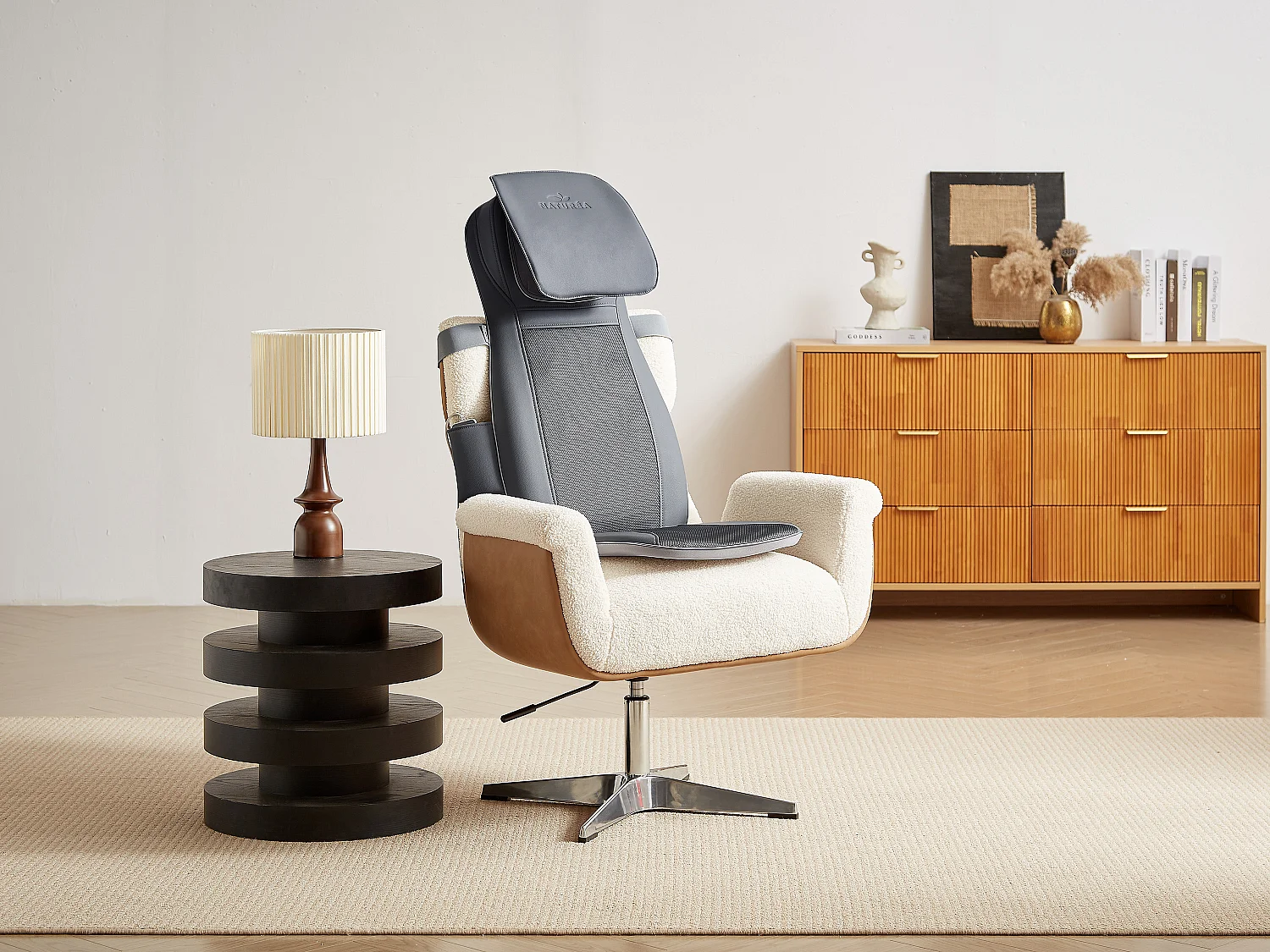 Siège massant en simili gris - APASIA