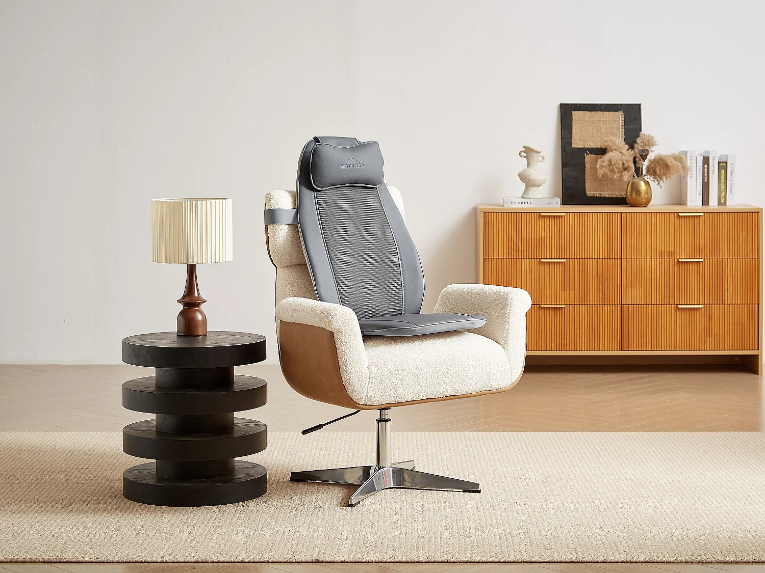 Sedia da massaggio Shiatsu in Similpelle Grigio - APASIA