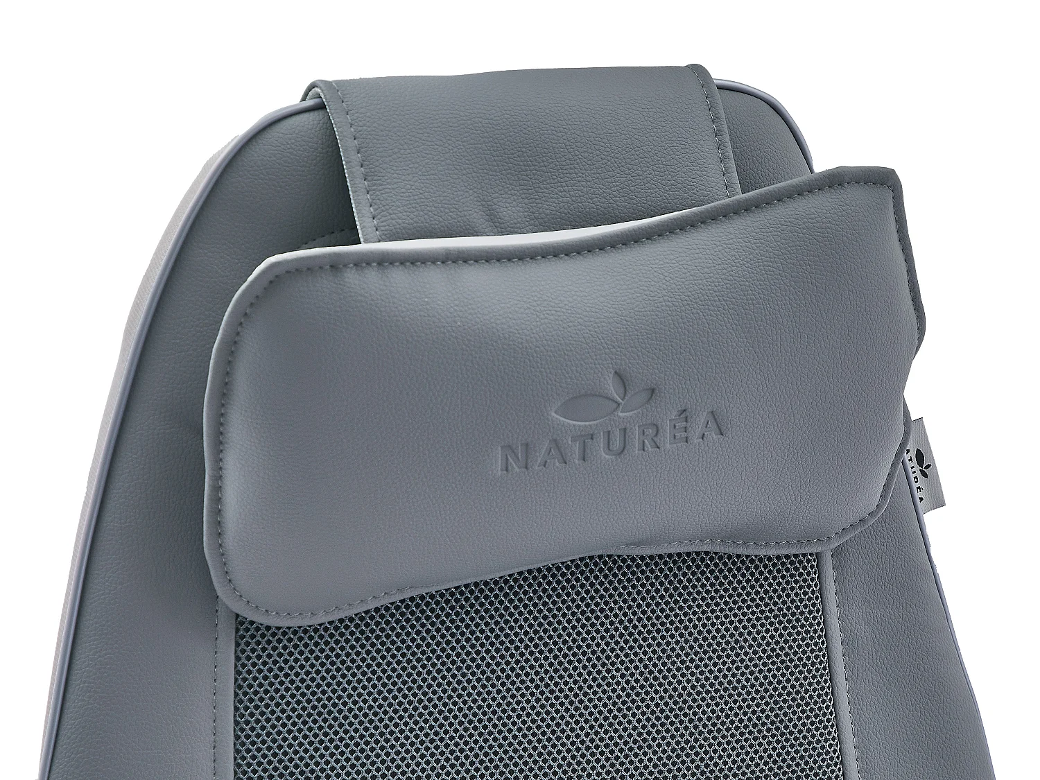 Sillón de masaje Shiatsu de piel sintética gris - APASIA