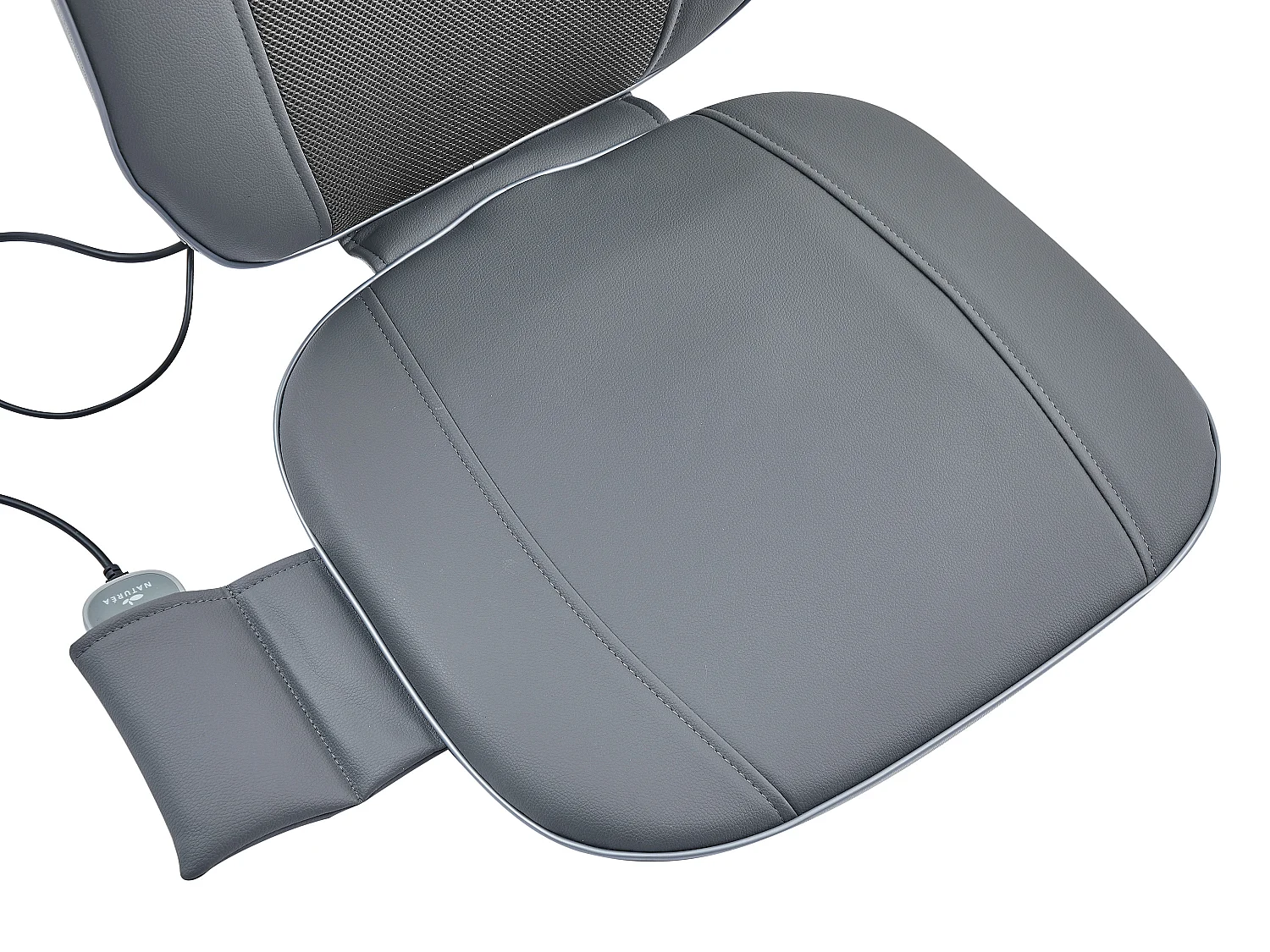 Sillón de masaje Shiatsu de piel sintética gris - APASIA