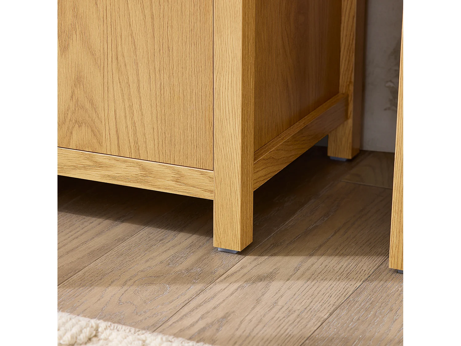 SoBuy BZR146-W Meuble Bas de Salle de Bain, Armoire de Rangement Salle de Bain, Placard WC Étroit avec 1 Panier à Linge