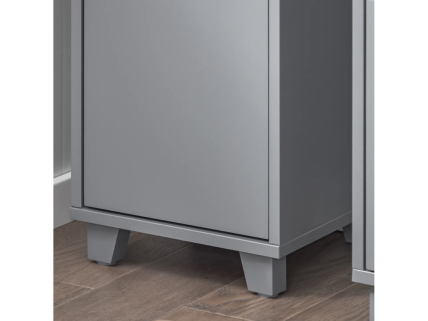 SoBuy BZR147-DG Meuble Colonne Armoire de Salle de Bain Étagère Étroite Meuble de Rangement Salle de Bain avec 2 Portes et 2 Compartiments, 30 x 30 x 170 cm, Gris