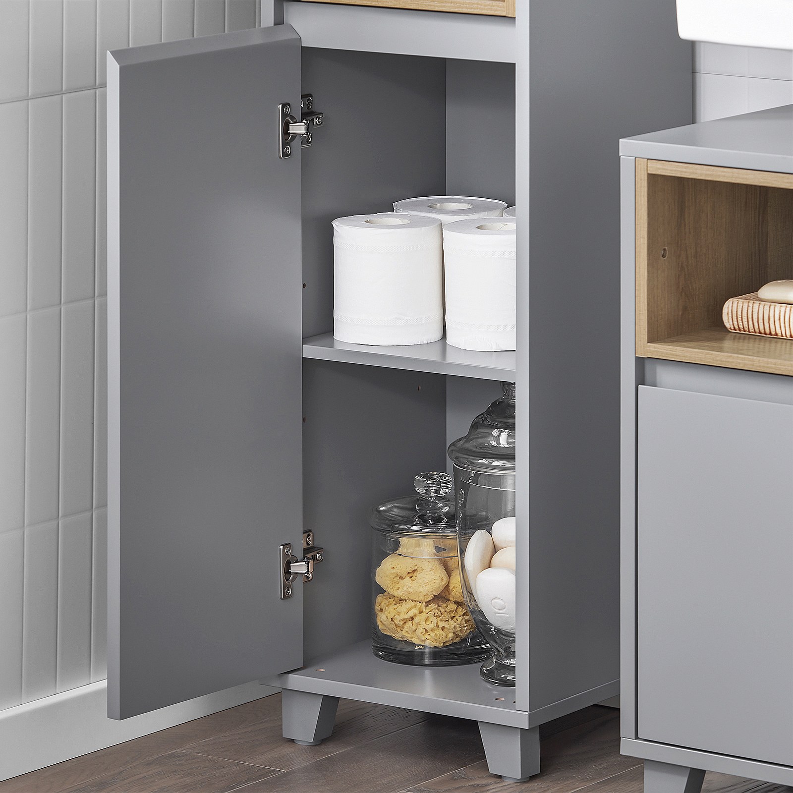 BZR124-W Badkamer Kolomkast - Badkamerkast - Hoge Kast - Staande
