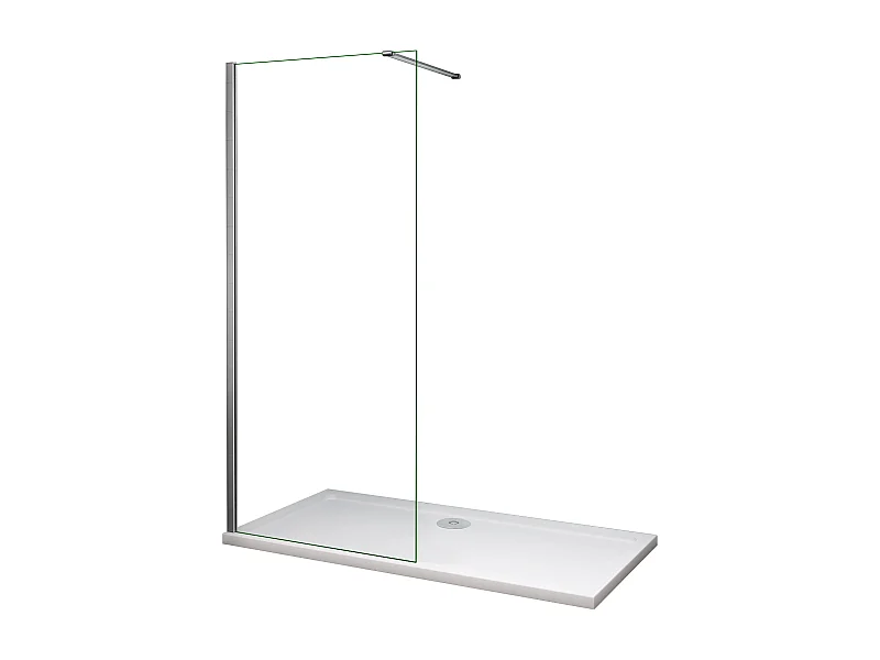 Painel de duche Fixo de folha única Painel de Tela Fixa Vidro Anti-calcário 8mm com uma Barra de 90cm Tamanho(78-80)x200cm-AICA