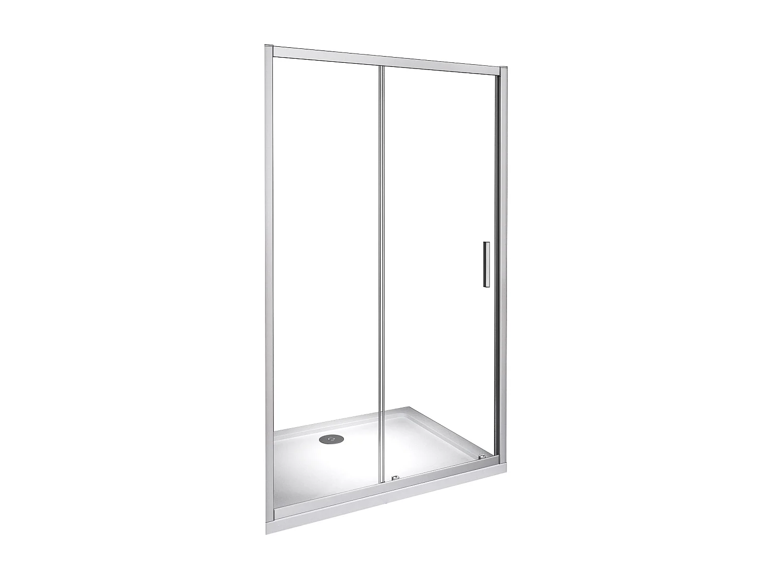 Mampara de ducha frontal corredera perfil blanco/gris mate vidrio 5mm (1160-1200)x1850mm