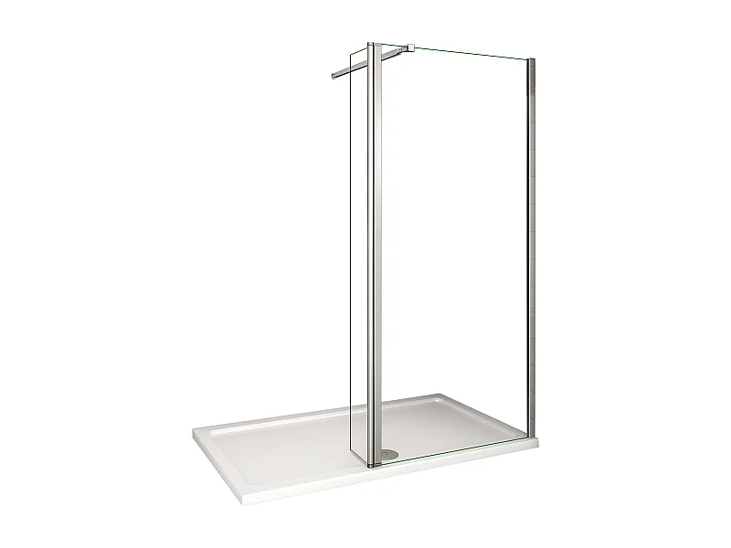 Painel de duche Movível 2 folhas Painel fixo+Lado giratório Vidro 8mm Anti-calcário com Barra ajustável 73-120cm Tamanho[(63.9-65.9)+30]x200cm-AICA