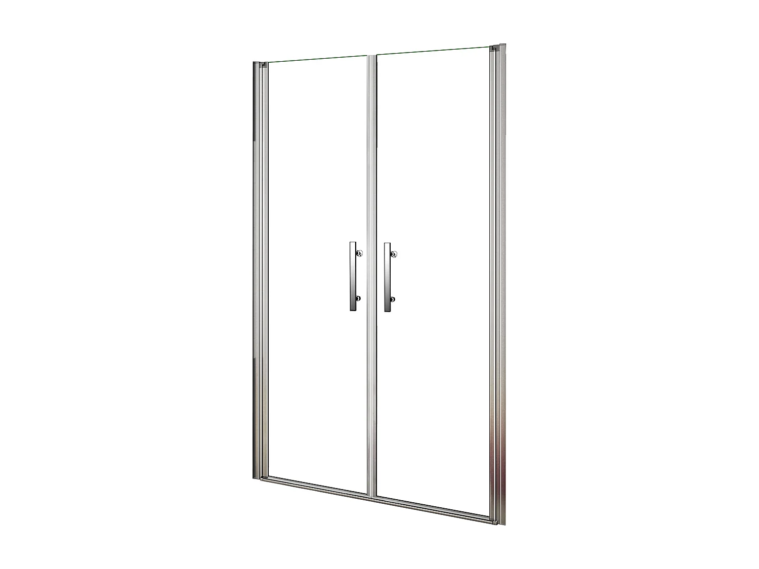 Porta de duche Bater dois folhas Perfil cromado Vidro Anticalcário 6mm (1160-1200)x1950mm-AICA