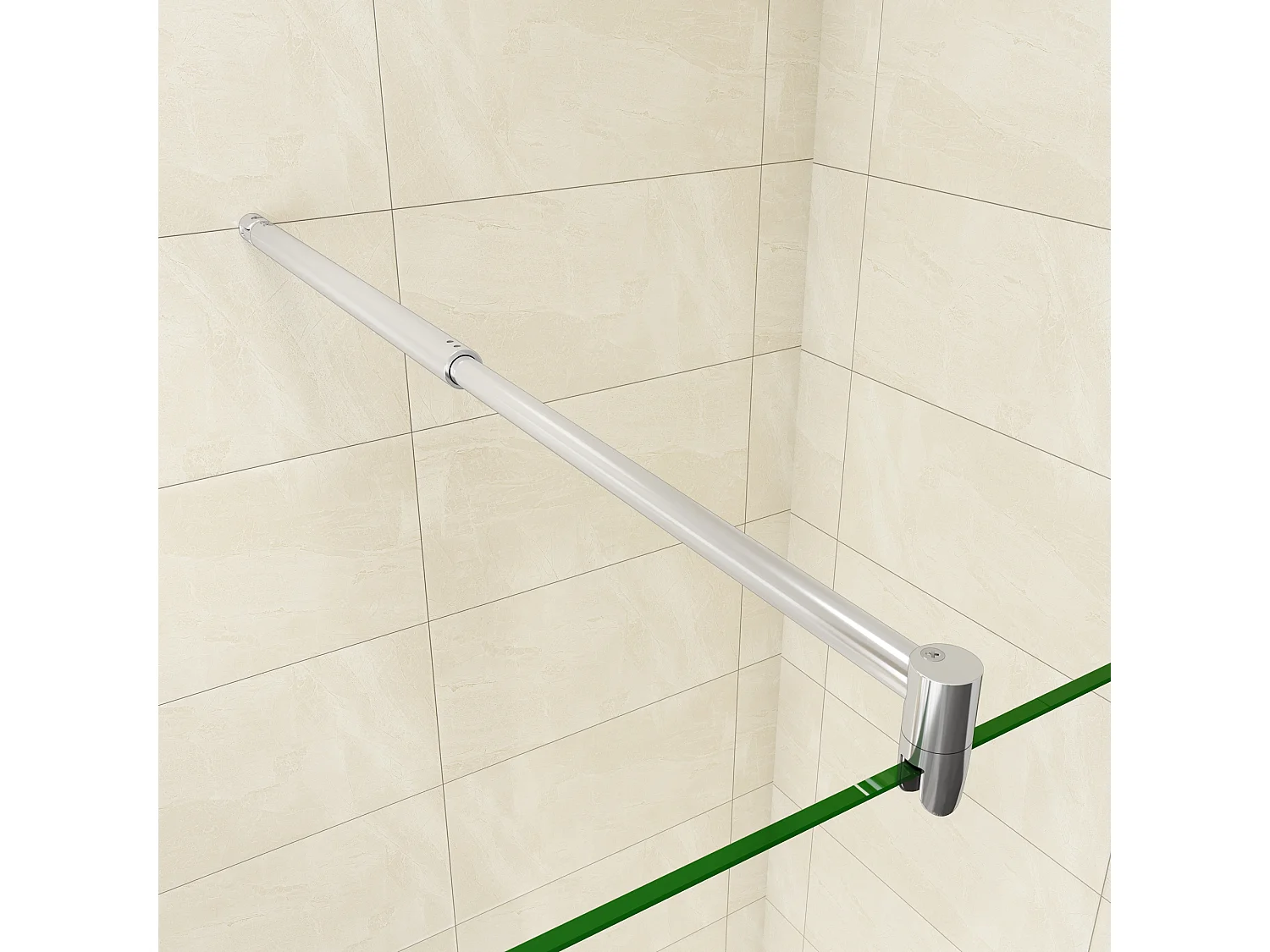 Painel de duche Movível 2 folhas Painel fixo+Lado giratório Vidro 8mm Anti-calcário com Barra ajustável 70-120cm Tamanho[(73.9-75.9)+40]x200cm-AICA