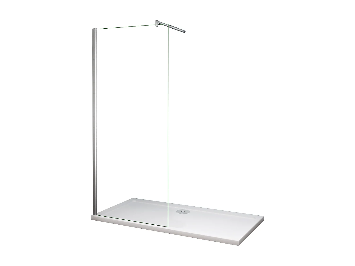 Panel de ducha vidrio antical de 8mm con barra ajustable 70-120cm,(158-160)x200cm