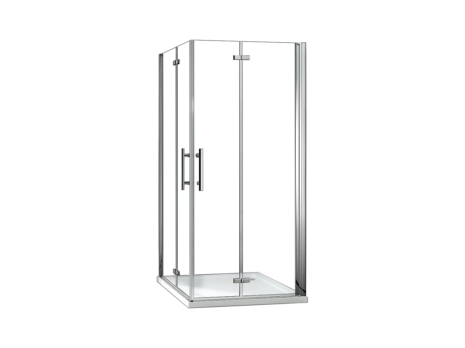 Mampara de ducha cuadrada angular plegable 6mm antical,(740-760)x(740-760)x1850mm