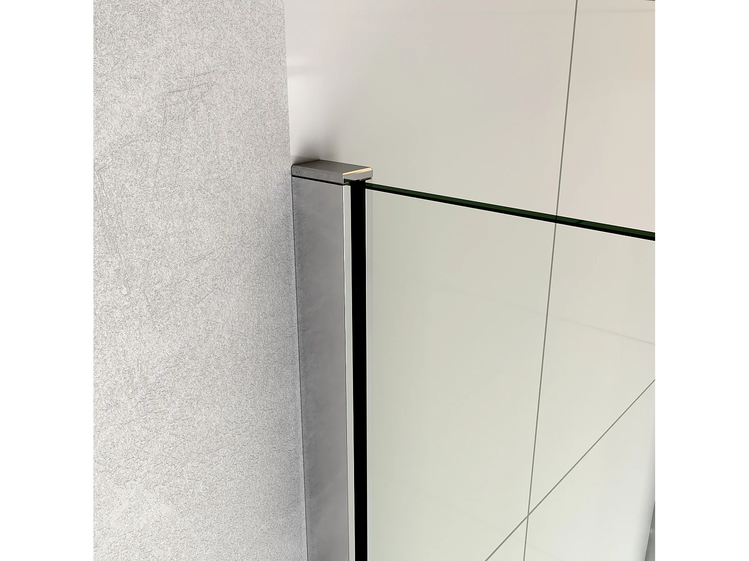 Panel de ducha panel pantalla fija vidrio 8mm antical perfil cromado (108-110)x200cm