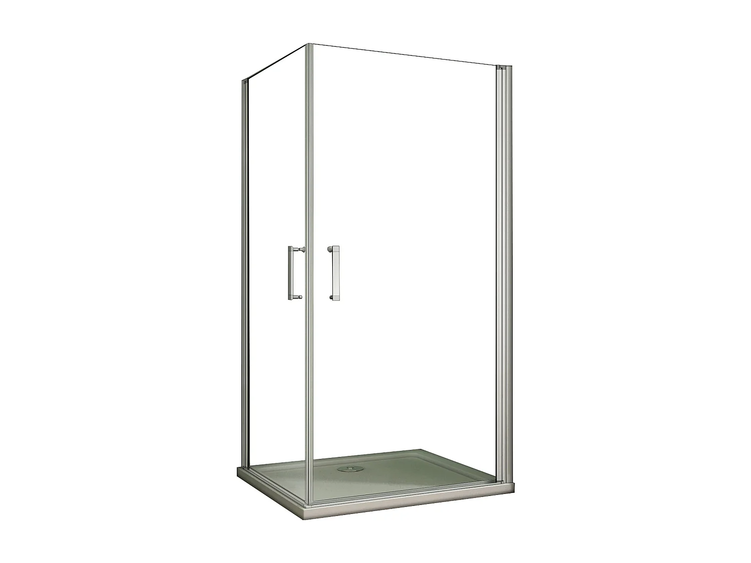 AICA Mampara de ducha cuadrada abatible giratoria,perfil blanco,vidrio 5mm,800x800x1850mm