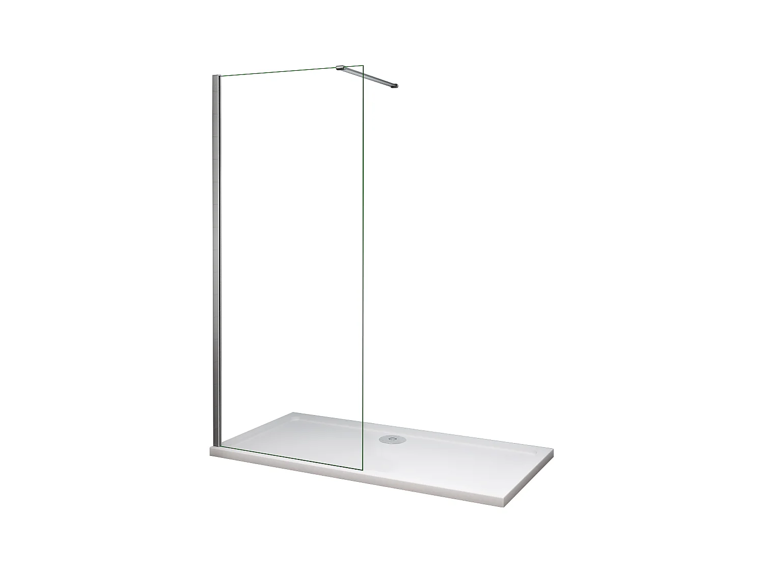 Painel de duche Fixo de folha única com Filme de Segurança à Prova de Explosão com Barra de 140cm Tamanho(98-100)x200cm-AICA