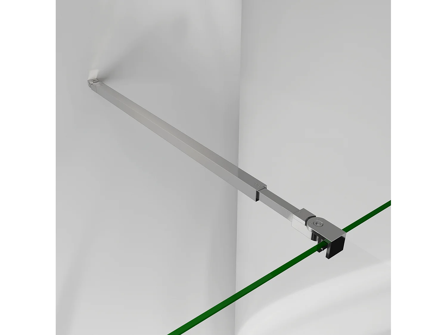 Panel de ducha 2 hojas panel fijo+lateral giratorio,barra 73-120cm [(93.9-95.9)+30]x200cm