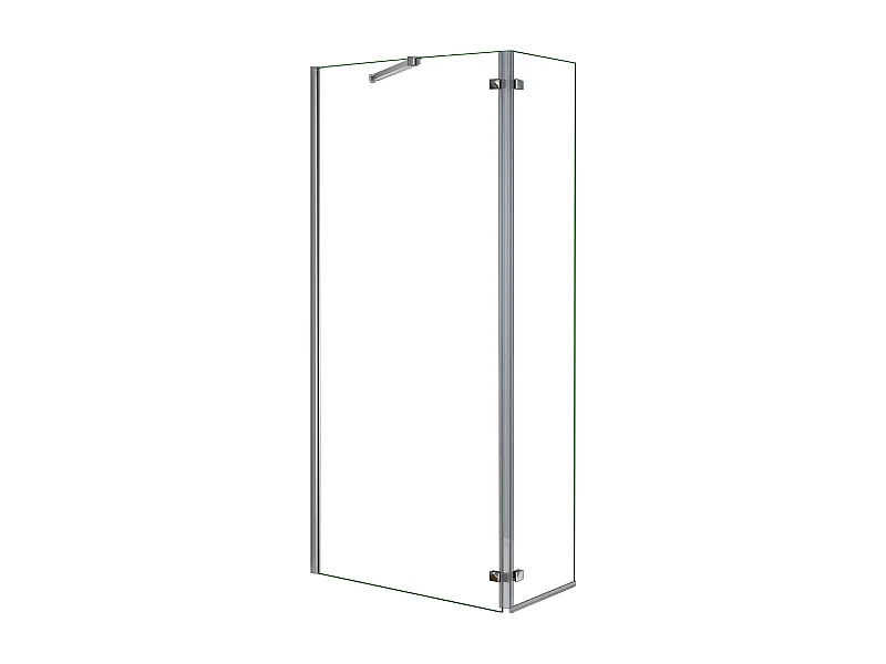 Panel de ducha con bisagra panel fijo+giratorio,barra 73-120cm([78-80]+40)x200cm