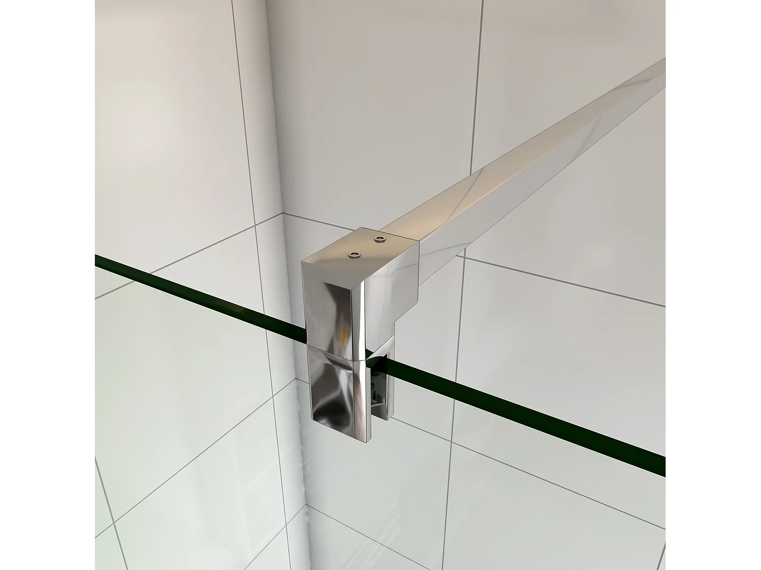 Panel de ducha vidrio 8mm con película de seguridad,cromado,barra 140cm (78-80)x200cm