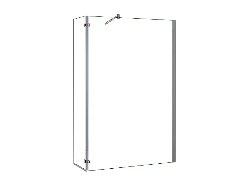 Painel de duche Fixo 2 folhas com Dobradiça Painel fixo+giratório Vidro Anti-calcário 8mm com Barra 70-120cm Perfil cromado ([78-80]+40)x200cm-AICA