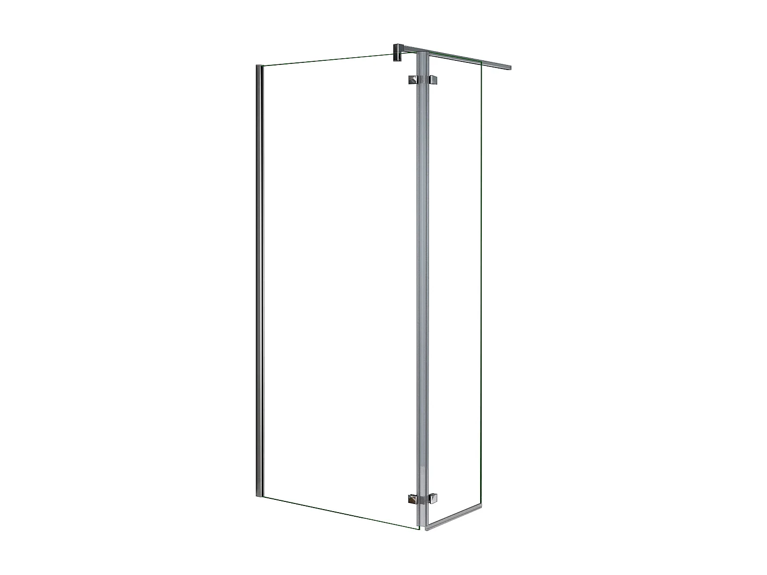 Painel de duche Fixo 2 folhas com Dobradiça Painel fixo+giratório Vidro Anti-calcário 8mm com Barra Fixa 140cm Perfil cromado ([78-80]+40)x200cm-AICA