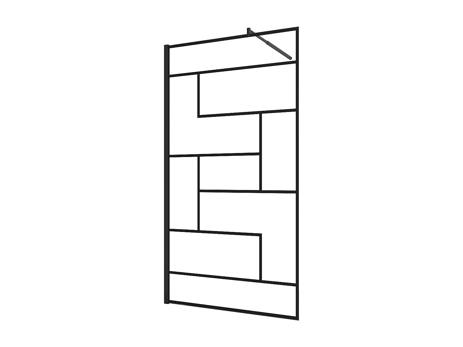 Panel de ducha serigrafiada,vidrio 8mm antical,barra 70-120cm,perfil negro,(78-80)x200cm