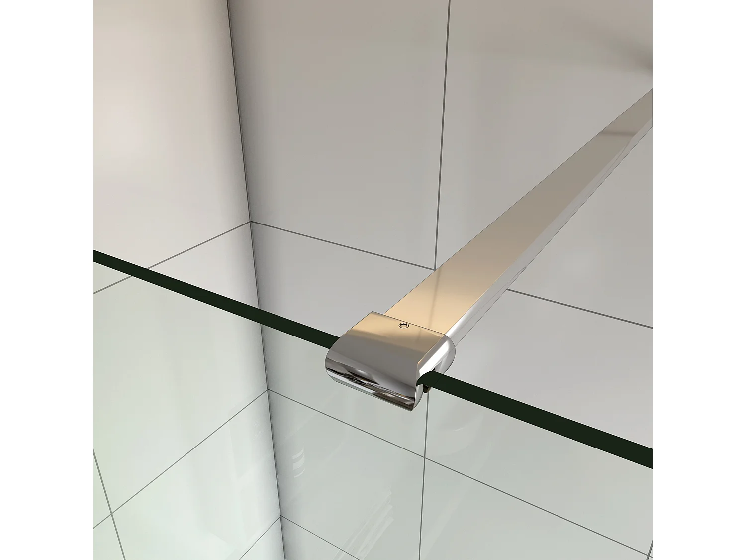 Panel de ducha,panel pantalla fija,vidrio antical 8mm,barra 140cm,(118-120)x200cm