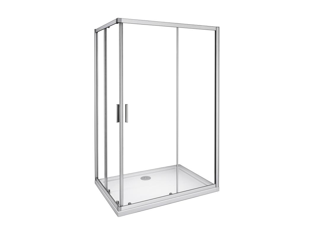 Cabine de duche quadrada correr Perfil cinza fosco Vidro temperado 5mm (740-760)x(740-760)x1850mm-AICA
