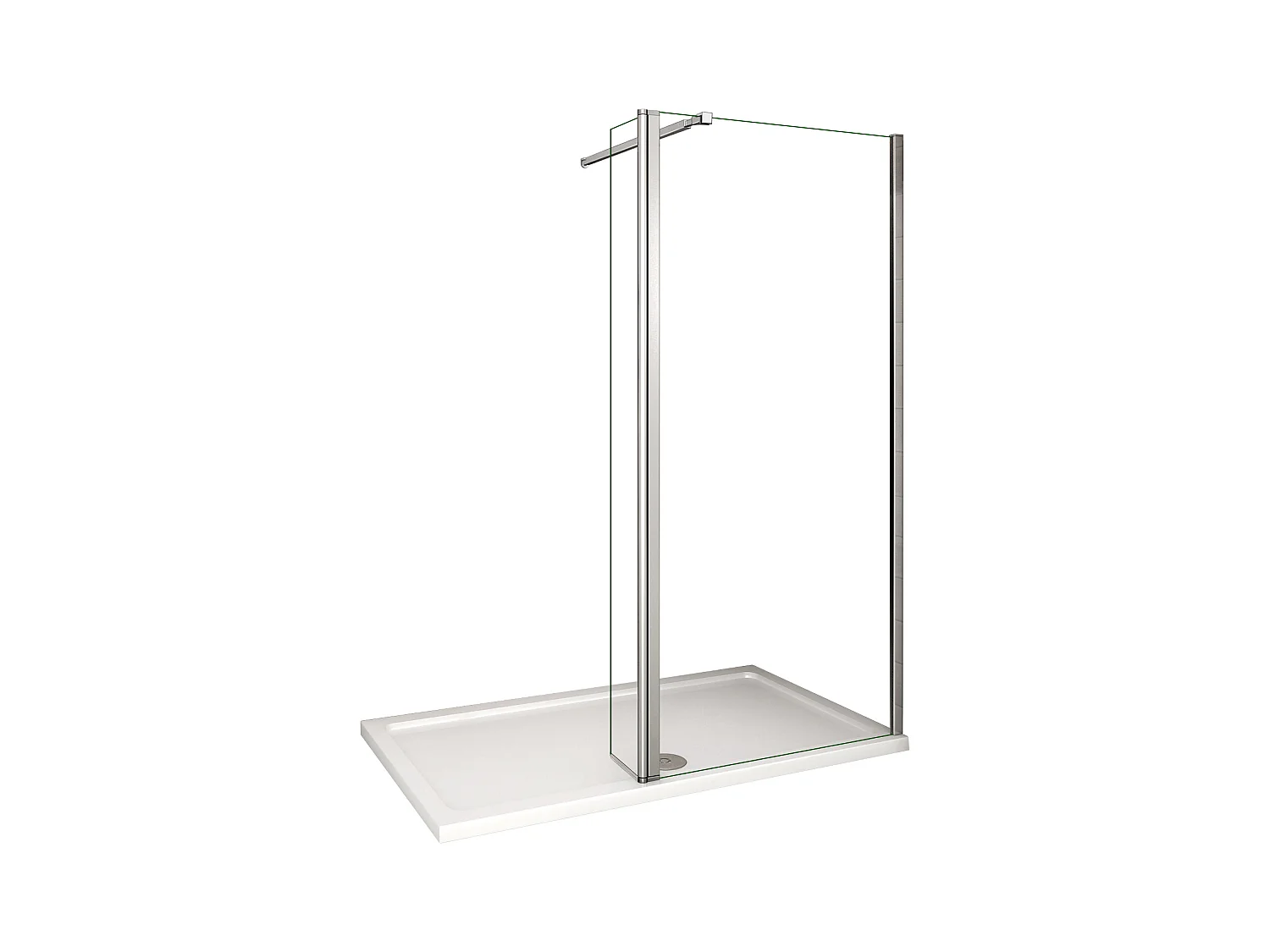 Painel de duche Movível 2 folhas Painel fixo+Lado giratório Vidro 8mm Anti-calcário com Barra ajustável 73-120cm Tamanho[(103.9-105.9)+40]x200cm-AICA