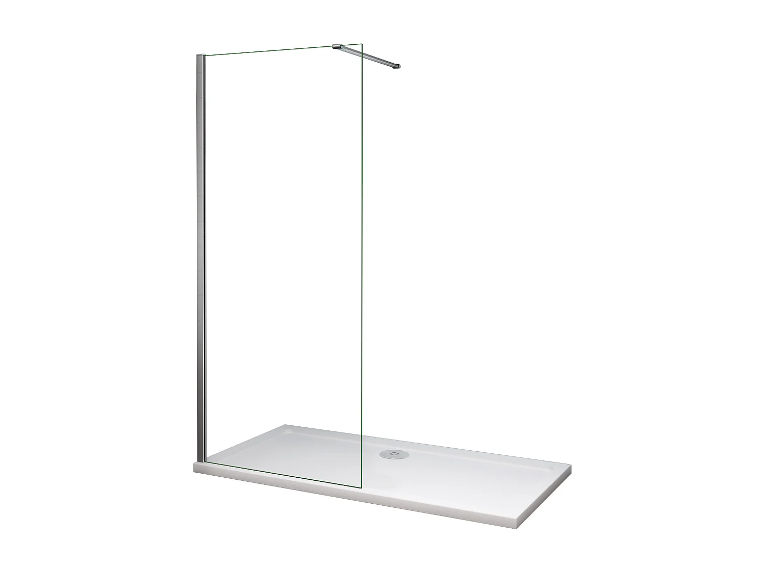 Painel de duche Fixo de folha única Painel de Tela Fixa Vidro Anti-calcário 8mm com uma Barra de 140cm Tamanho(78-80)x200cm-AICA