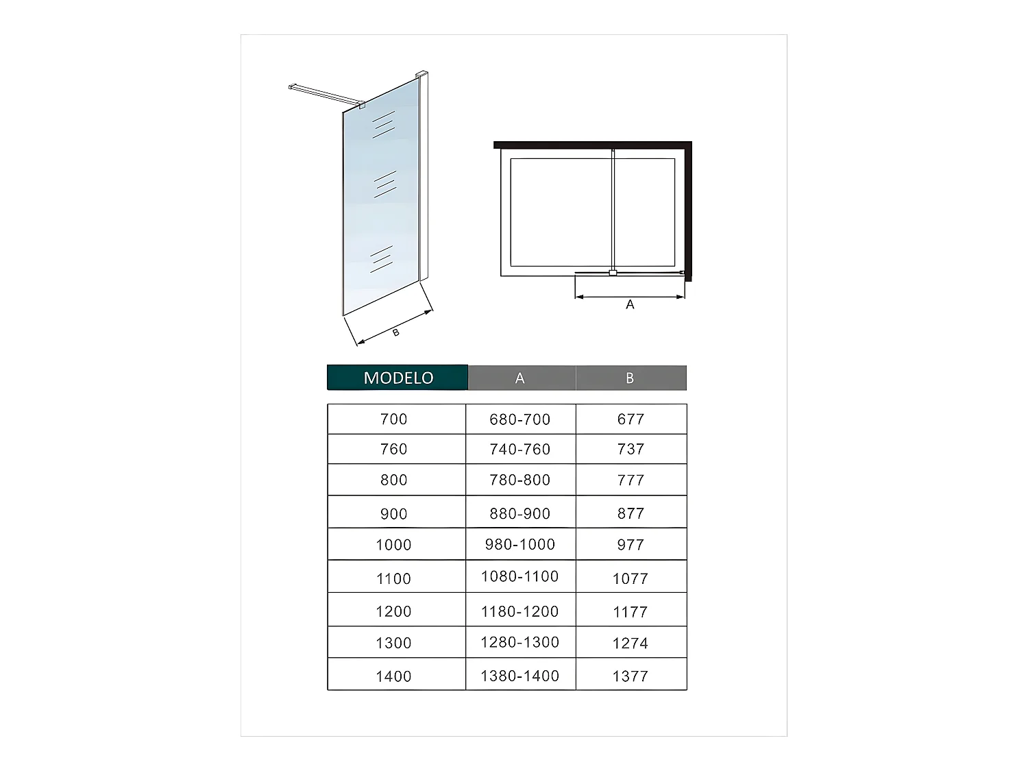 Panel de ducha vidrio 8mm con tratamiento antical,barra 90cm,perfil cromado(118-120)x190cm