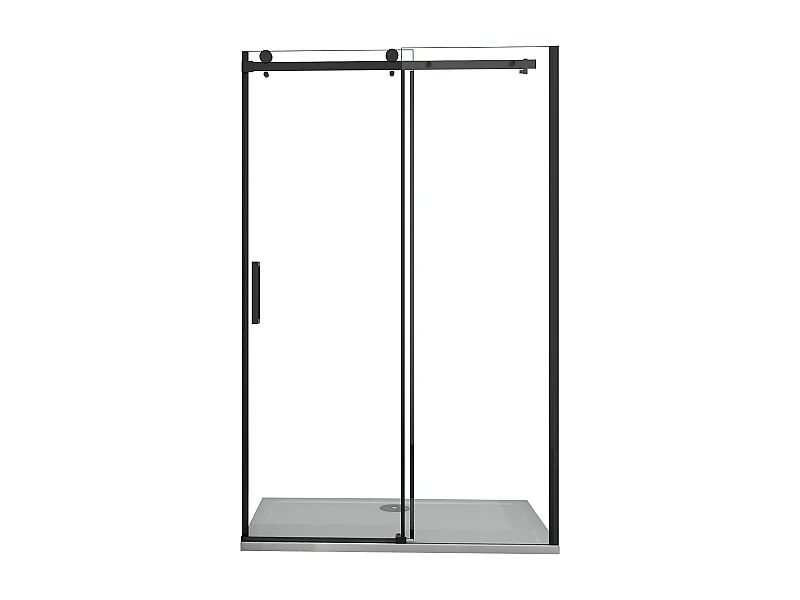 Mampara de ducha corredera perfil negro mate vidrio 8mm antical (1360-1400)x2000mm