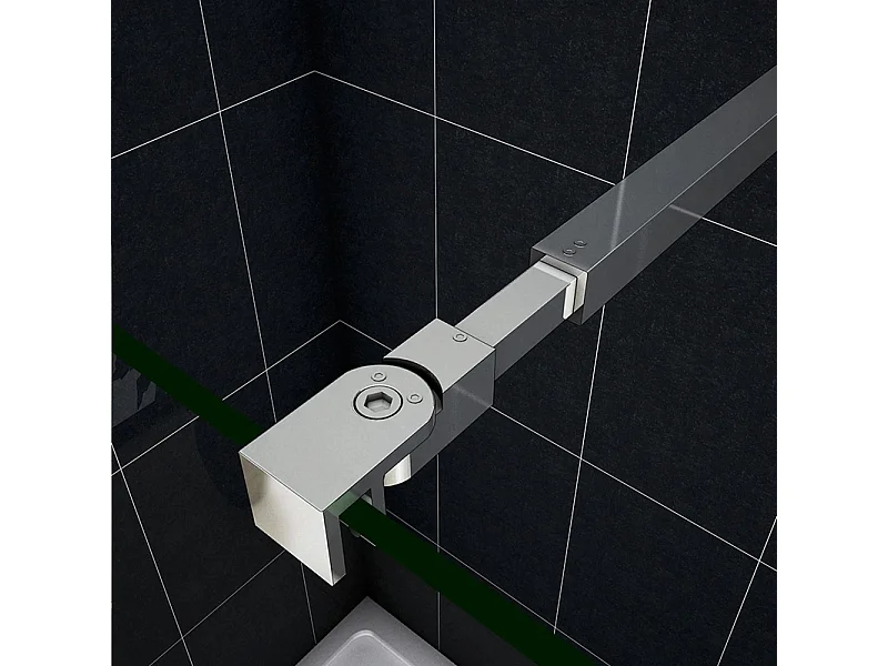 Painel de duche Fixo 1 folha Vidro Anti-calcário 8mm 67x200cm com Duas barras ajustáveis 73-120cm-AICA