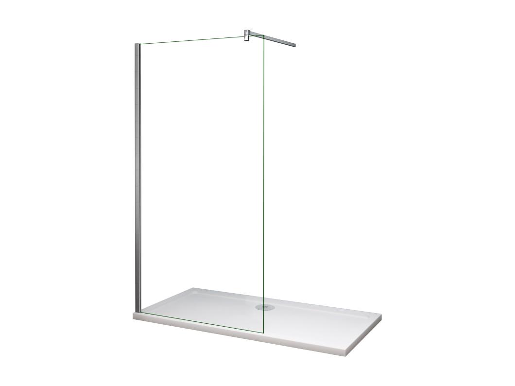 Panel de ducha vidrio 8mm antical con una barra de 90cm perfil cromado (58-60)x200cm