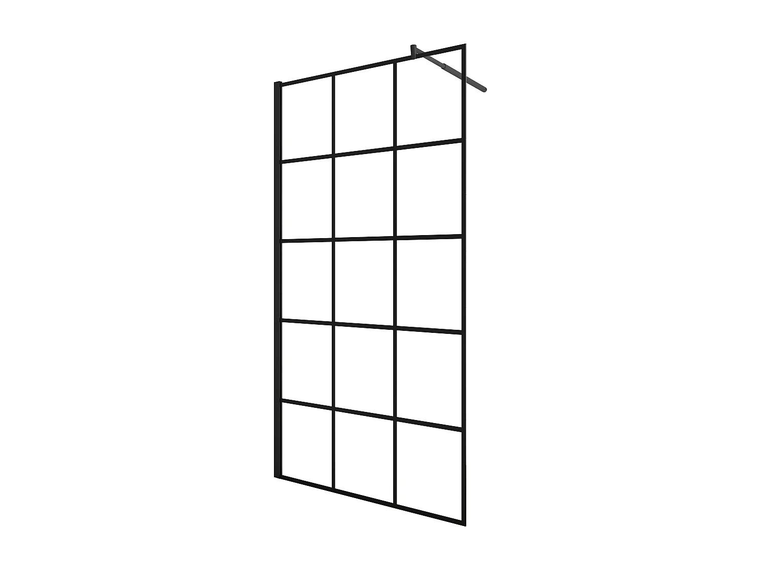 Panel de ducha serigrafiada,vidrio antical 8mm,barra 70-120cm,perfil negro (88-90)x200cm