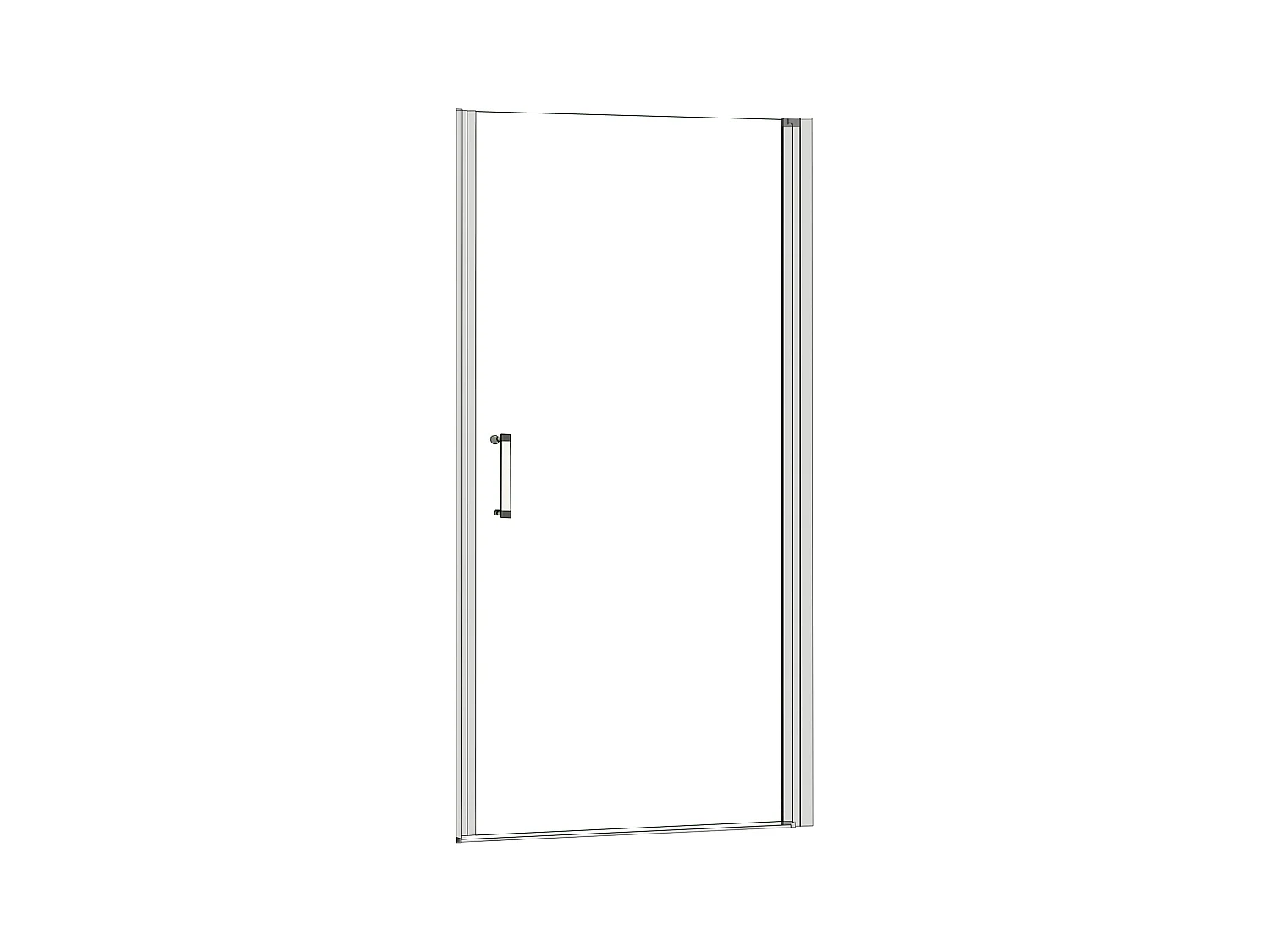 Mampara de ducha frontal abatible perfil blanco/gris mate vidrio 5mm (746-776)x1850mm