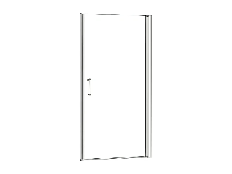 Porta de duche Bater 1 folha Perfil cinza fosco Vidro temperado 5mm (746-776)x1850mm-AICA