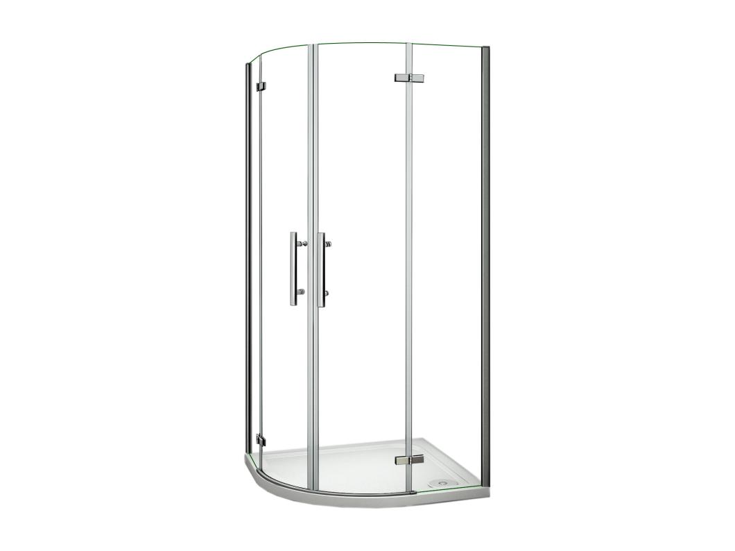 Mampara de ducha curva abatible,cromado,vidrio antical 6mm,(870-885)x(870-885)x1950mm