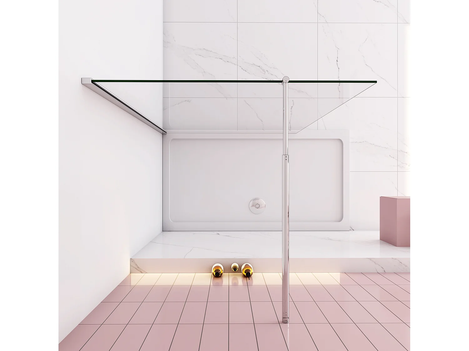 Panel de ducha con película de seguridad,barra 70-120cm,(108-110)x200cm